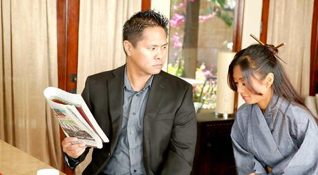 Attractive philippine wife Kina Kai drilled by huge rod after good blowjob 