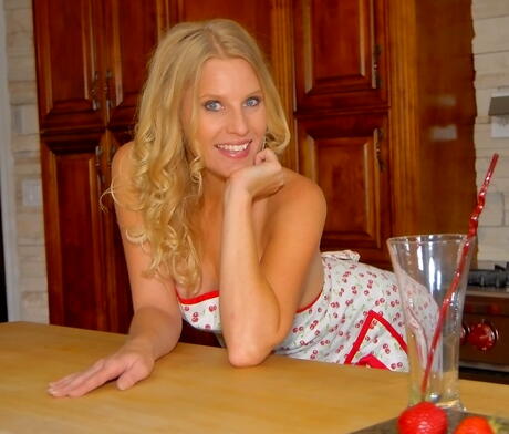 Attractive american blonde milf Brianna Ray in hot undies showing big boobies and sexy butt 